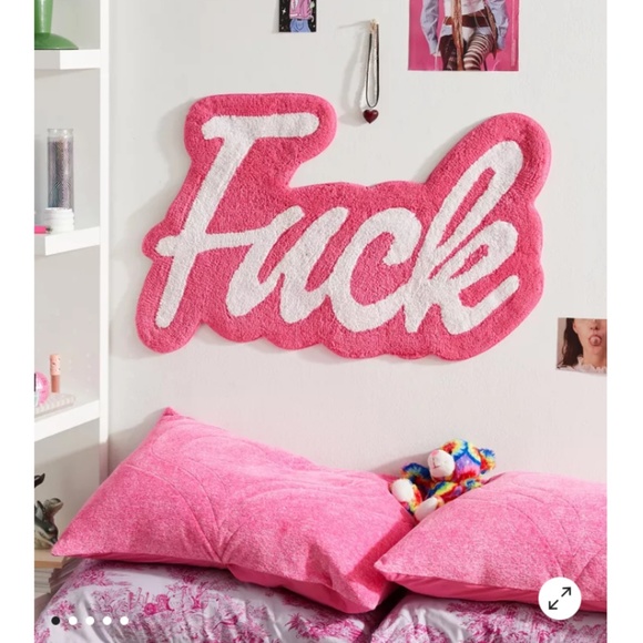 URBAN OUTFITTERS Pink F*ck Bathroom Rug Bath Mat Accent Rug - Picture 10 of 10